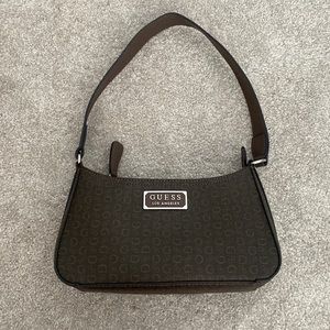 Guess brown logo shoulder bag